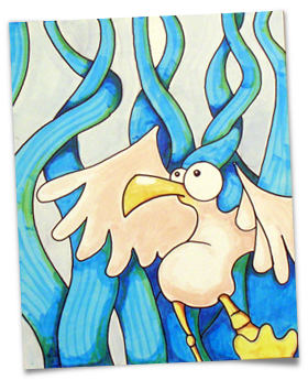 cartoon bird